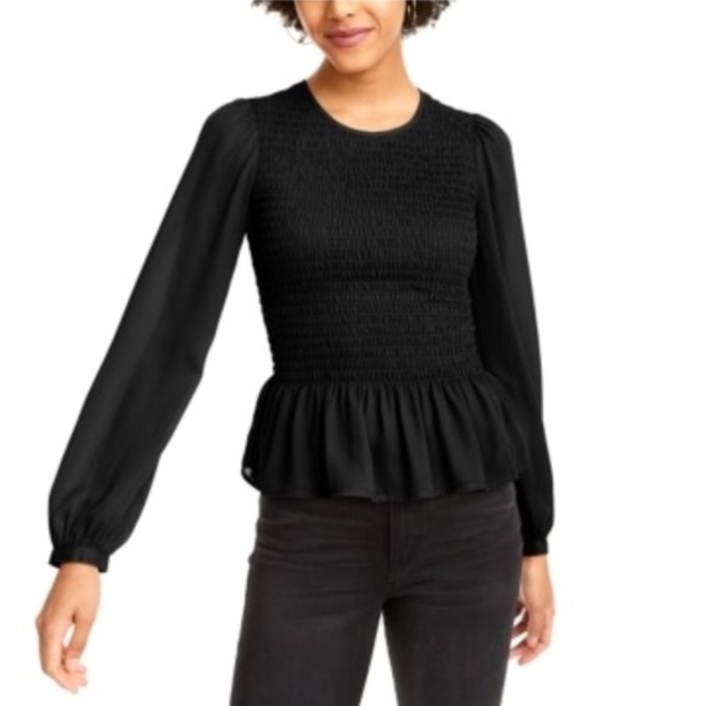 Leyden Smocked Peplum Blouse